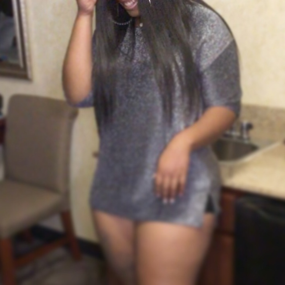 oversized sexy silver and black shirt dress